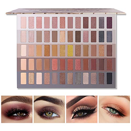 UCANBE 60 colores Honey Shimmer Paleta de sombras de ojos Luxury Gathering Smoky Pigmento de larga duración Sombra de ojos mate Pro Nudes Sombras de ojos con brillo mate dramático neutro cálido