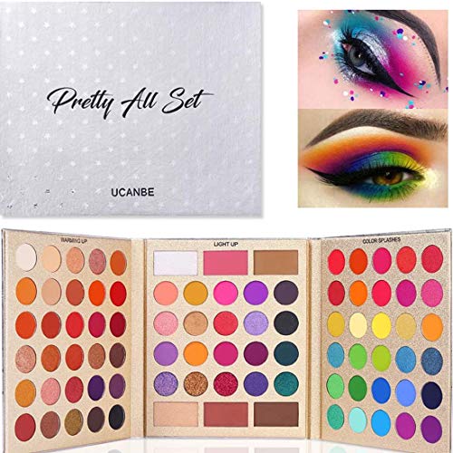 UCANBE All In One Makeup 86 colores Multi-use Eyeshadow Palette Shimmer Matte Eye Shadow with Highlighter Contour Blush Eye Face Cosmetic Kit de maquillaje de uso profesional y diario