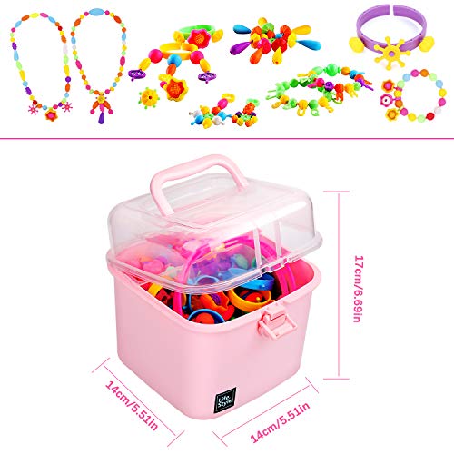 Ucradle Pop Beads, 550pcs Niños Bricolaje Joyería Snap Pop Beads DIY Kit Pulsera Anillo de Collar Juguetes Regalos de Cumpleaños de para 3,4,5,6,7,8 Niños Niñas
