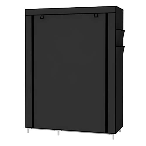 UDEAR Armario Closet Organizador Plegable para Ropa Ropero Resistente al Polvo Guardarropa Negro 105 x 45 x 170 CM