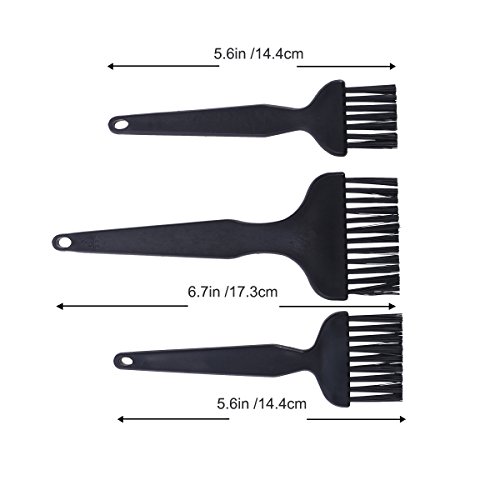 UEETEK 8 en 1 Plástico Nylon Anti cepillo de cepillos de teclado estático Kit de cepillo de limpieza para computadora PC portátil (negro)
