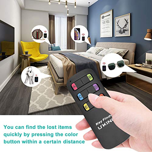 UKing - Localizador de llaves inalámbrico 6 en 1, localizador de artículos RF, dispositivo con control remoto, ideal para rastrear llaves, carteras, bolsas de mascotas y cualquier artículo perdido