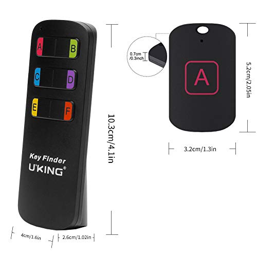 UKing - Localizador de llaves inalámbrico 6 en 1, localizador de artículos RF, dispositivo con control remoto, ideal para rastrear llaves, carteras, bolsas de mascotas y cualquier artículo perdido