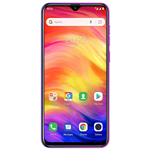 Ulefone Note 7 Android 9.0 Teléfono Móvil Libre, Water-Drop 6.1" 19.2:9 Pantalla, Cámara 8MP+2MP+2MP, Dual SIM-Ranuras Smartphone, Quad Core (SD 64GB) 1GB+16GB, 3500mAh batería, Face ID/GPS - Morado