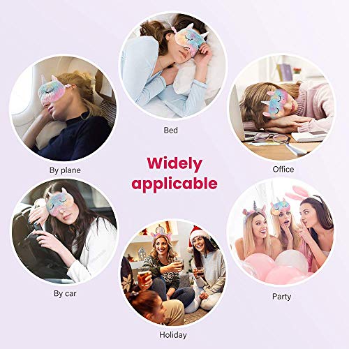 Ulife Mall Unicornio Máscara de Sueño, Antifaz para dormir, Seda Natural Máscara de Ojos Antifaz de Dormir de Felpa Suave Sombra para Dormir para Mujeres y Niñas Viajar Hogar Oficina Descansar