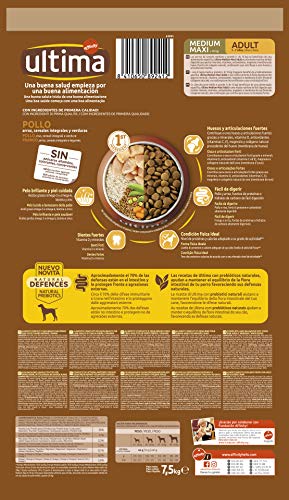 Ultima Pienso para Perros Medium-Maxi Adulto con Pollo - 7,5 kg