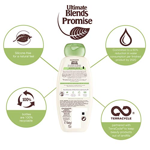 Ultimate Blends Garnier Almendra Leche y Agave Sap Normal Champú para el cabello, 360 ml, paquete de 6