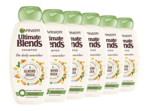 Ultimate Blends Garnier Almendra Leche y Agave Sap Normal Champú para el cabello, 360 ml, paquete de 6