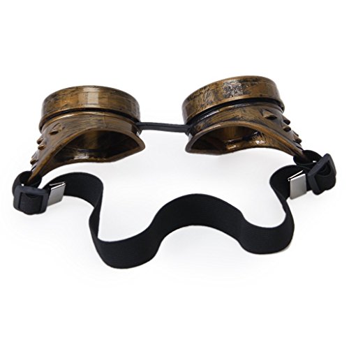 Ultra Bronce Con Marrón Lentes Steampunk Gafas Cibernéticas Punk Victoriano Cosplay Gótico Redondo Lentes Soldadura Rústico Remache Vintage