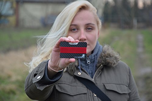 Ultra-Slim Minimalist Card Holder (Real Carbon Fibre). NFC & RFID Blocking Protection. (Minimalist Wallet, Slim Credit Card Wallet for Men, Thin Designer Billfold, Mini RFID Card Case) (Black)