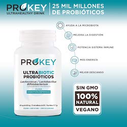 Ultrabiotic Probióticos 25 mil millones ufc. 8 Cepas Bacterianas: Lactobacillus, Lactococcus, Bifidobacterium. Sistema inmune y Digestiones. 60 Cápsulas - 2 meses.