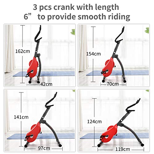 Ultrasport Bicicleta estática F-Bike 600 Pro, Aparato para Entrenar piernas y Abdomen, Incluye Sensor de Pulso, ergómetro con 3 Modos de Entrenamiento y Pantalla multifunción, Gris Oscuro/Rojo