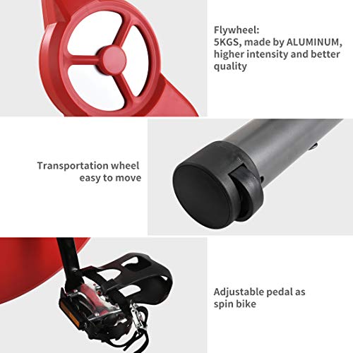 Ultrasport Bicicleta estática F-Bike 600 Pro, Aparato para Entrenar piernas y Abdomen, Incluye Sensor de Pulso, ergómetro con 3 Modos de Entrenamiento y Pantalla multifunción, Gris Oscuro/Rojo