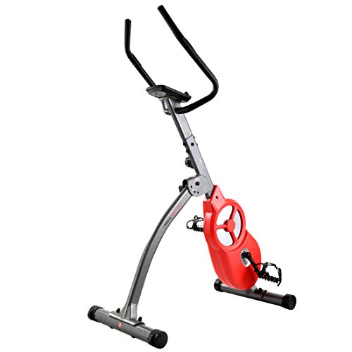 Ultrasport Bicicleta estática F-Bike 600 Pro, Aparato para Entrenar piernas y Abdomen, Incluye Sensor de Pulso, ergómetro con 3 Modos de Entrenamiento y Pantalla multifunción, Gris Oscuro/Rojo