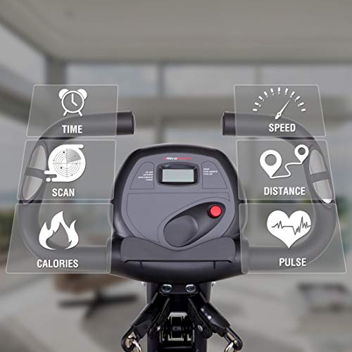 Ultrasport F-Bike 400BS Bicicleta estática Plegable, tracción, Pantalla y App, F-Bike 400BS con Respaldo/Cuerdas & APP, Unisex