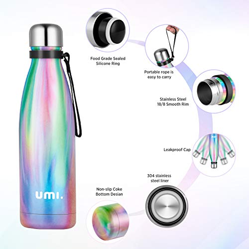 UMI. by Amazon - Botella Térmica 500ml, Botella Termo Agua Acero Inoxidable, con Aislamiento de Vacío de Doble Pared, Libre BPA, para 12 Horas de Bebida Caliente y 24 Horas de Bebida Fría, Flamenco
