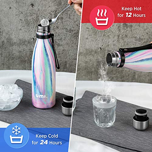 UMI. by Amazon - Botella Térmica 500ml, Botella Termo Agua Acero Inoxidable, con Aislamiento de Vacío de Doble Pared, Libre BPA, para 12 Horas de Bebida Caliente y 24 Horas de Bebida Fría, Flamenco