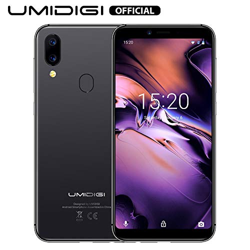 UMIDIGI A3 Smartphone Libres 4G Teléfono móvil Android 9.0 Face Unlock 2GB RAM 16GB ROM 5.5 Pulgadas Cámara Trasera de 12MP + 5MP Batería 3300mAh [Negro]