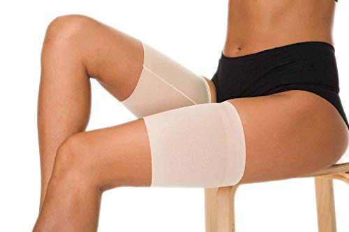 UMIPUBO Bandas Elásticas elástico Muslo Anti-Chafing Bandas para Hombre y Mujer– Evitar roce (D:70-75cm, Beige)