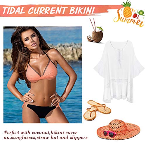 UMIPUBO Mujer Conjunto de Bikini Cintura Alta Traje de Baño de Dos Piezas Push-up Cuello en V Bañador Ropa de Playa Traje de baño