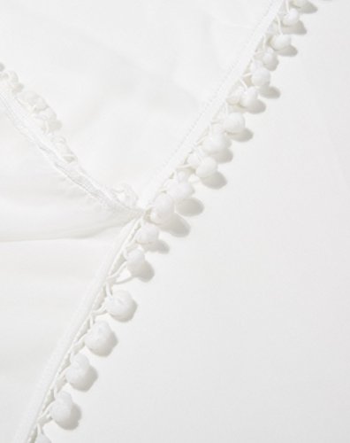UMIPUBO Mujer Ropa de Baño Suelto Vestido de Playa Borla Verano Camisolas y Pareos Transparente Bikini Cover up (Blanco)