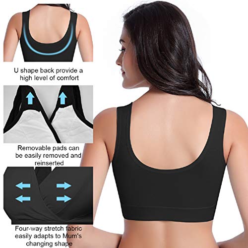 UMIPUBO Sujetadores para Premamá Sostén De Lactancia Sin Costuras Sujetador de Maternidad Sujetador De Lactancia sin Aros Multicolor Sostén Embarazada Sujetador Embarazo Algodón