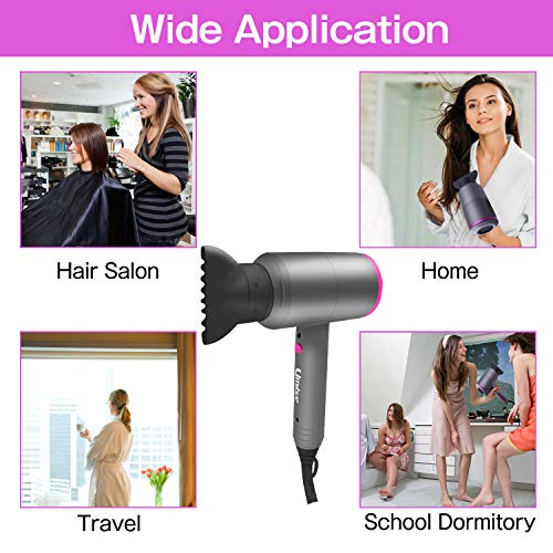 Umitive Secador de Pelo 2000W Profesional Iónico, Tecnologia ceramica y Ion Negativo, 2 Velocidades, Contiene 1 Difusor y 2 Concentradores