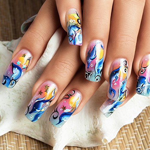 Uña Falsa Artificial de Acrílico Puntas de Uñas de Arte de UV Gel de DIY (100 Piezas, Completo Natural Translúcido)