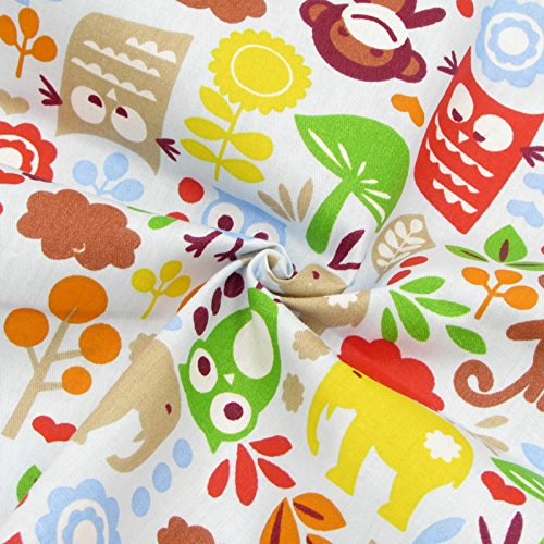 Una pieza de 50 cm x 160 cm búho mono impreso tela de algodón para patchwork edredón decoración de habitación de bebé cubierta de almohada costura artesanía