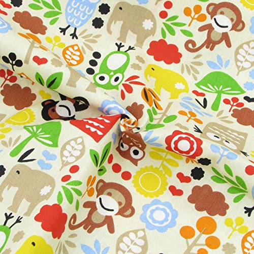 Una pieza de 50 cm x 160 cm búho mono impreso tela de algodón para patchwork edredón decoración de habitación de bebé cubierta de almohada costura artesanía