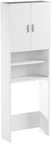 Unbekannt Olbia 2.0 Lavadoras, secadoras, repisas de Inodoro, doméstico, Armario con Dos Puertas, Madera, Blanco, 64 x 26 x 190 cm