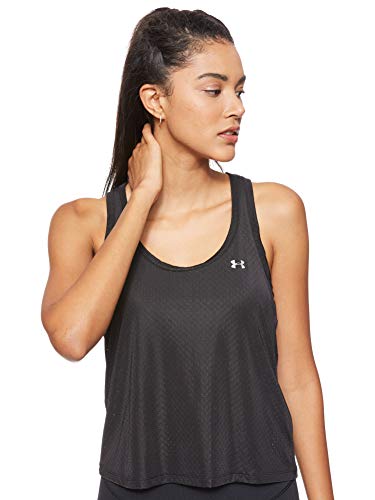Under Armour Armour Sport Mesh Swing Tank, Tanque Mujer, Negro (Black/Metallic Silver 001), S