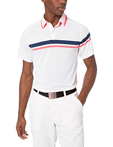 Under Armour Tour Tips Drive Polo para Hombre, Hombre, Polo, 1327033, Blanco (100)/Gris Mod, M