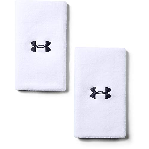 Under Armour UA 6'' Performance Wristband Muñequeras Unisex, Accesorios de Entrenamiento, Blanco, OSFA