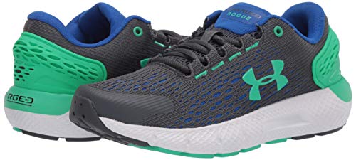 Under Armour UA GS Charged Rogue 2, Zapatillas para Correr, Calzado Deportivo de Calidad Unisex Adulto, Gris (Pitch Gray/Versa Blue/Vapor Green, 39 EU