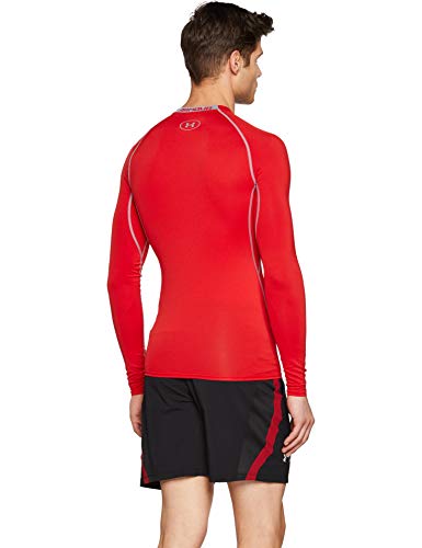 Under Armour UA Heatgear Long Sleeve Camiseta De Manga Larga, Hombre, Rojo (Red/Steel 600), M