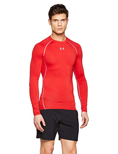 Under Armour UA Heatgear Long Sleeve Camiseta De Manga Larga, Hombre, Rojo (Red/Steel 600), M