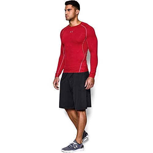 Under Armour UA Heatgear Long Sleeve Camiseta De Manga Larga, Hombre, Rojo (Red/Steel 600), M
