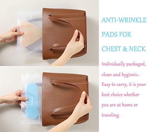 UNDOMIEL - Almohadillas de silicona para el pecho para mujer, antiarrugas, tratamiento médico, para el cuello, previene la elasticidad, reduce las líneas finas al dormir.