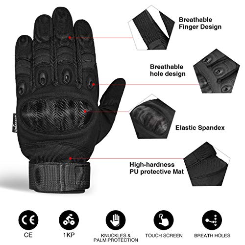 Unigear Guantes para Moto Pantalla Táctil Guantes Tácticos Militares Dedo Completo Antideslizante CE Verificada Universal para Motocicleta Bicicleta Bici Ciclismo Deportivos MTB ATV