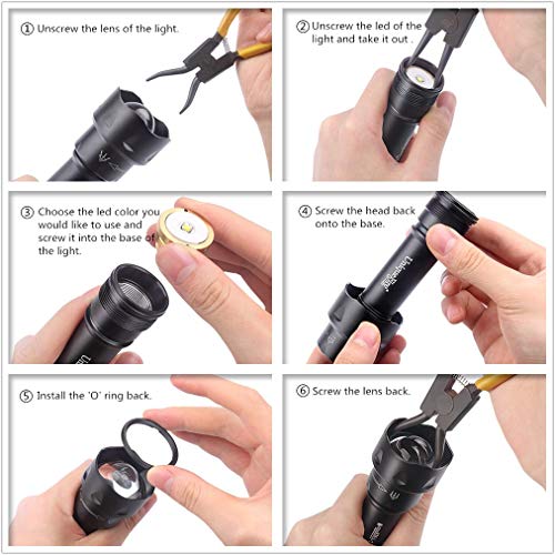 UniqueFire T20 IR 850nm luz infrarroja linterna antorcha,38MM lente de visión nocturna por infrarrojos de luz de la linterna regulable para la caza