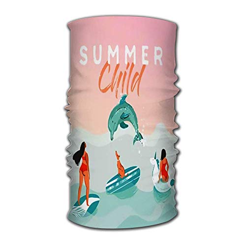 Unisex elegante abstracto horario de verano divertido surfista niñas en unicornio blanco de secado rápido diadema mágica para exteriores