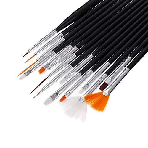 upain 15 Pinceles para Uñas de Gel Nail Art Pen Brush Cepillo de Esmalte Uñas para Falso Natural Acrílico Uñas de Gel