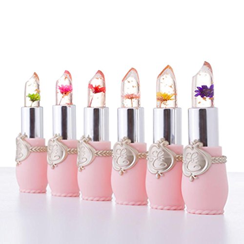 upxiang Faddish Magic Barra de labios hidratador, brillante flor cristal Jelly Pintalabios larga duración Temperatura Cambia de Color Pintalabios Cosméticos Bálsamo charming labios maquillaje