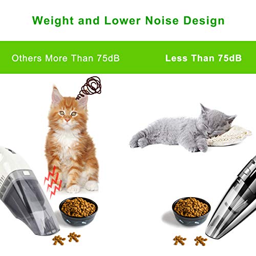 URAQT Aspiradora de Mano, 120W Aspirador Mano Sin Cable Potente, Carga rápida USB Aspiradoras en Seco y Húmedo, Batería de 2200mAh,Filtro Lavable, Accesorio Completo para Oficina, Hogar, Coche