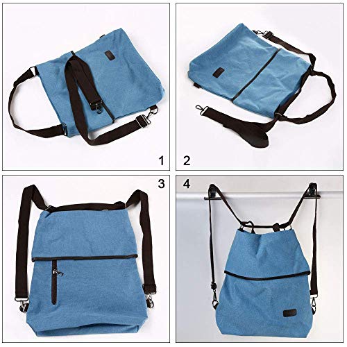 URAQT Mochila de Lona, Bolsos de Mujer, Bolso Mochila Mujer， Mujer Lona Microfibra Multifuncional Casual Bolso de Cuero de Gran Capacidad Bolsas de Hombro Mochila, Negro