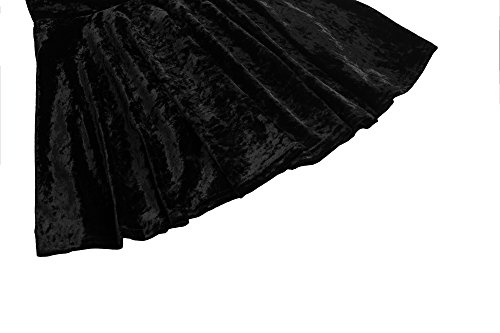 Urban GoCo Mini Falda Elástica Patinadora de Terciopelo de Retro (L, 2 Negro)