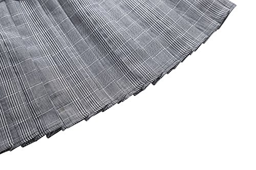Urban GoCo Mujeres Falda Escocesa Plisada con Cintura Elástica Escuela Uniforme Falda Cuadros (X-Large, 11 Blanco)