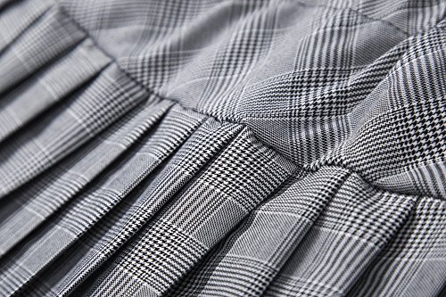 Urban GoCo Mujeres Falda Escocesa Plisada con Cintura Elástica Escuela Uniforme Falda Cuadros (X-Large, 11 Blanco)