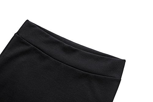 Urban GoCo Mujeres Falda Midi Lápiz Cintura Alta Elasticidad Bodycon Tubo Falda Oficina Negro L